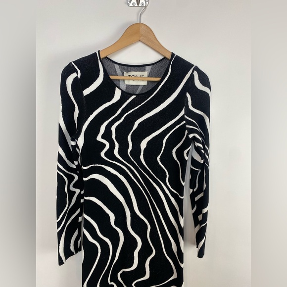 Tove Studio Nika Long Sleeve Knit Maxi Dress Abstract Swirl size FR‎ 36/ US 4 - Picture 5 of 14